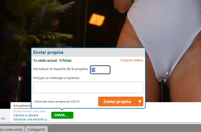 cómo comprar tokens en Chaturbate